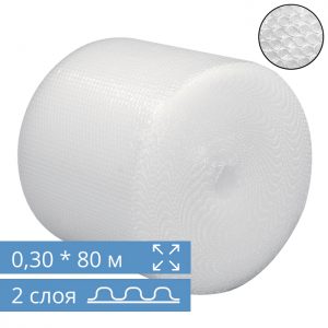 Пленка воздушно-пузырьковая 0,30 * 80 м * 45 гр 2 слоя